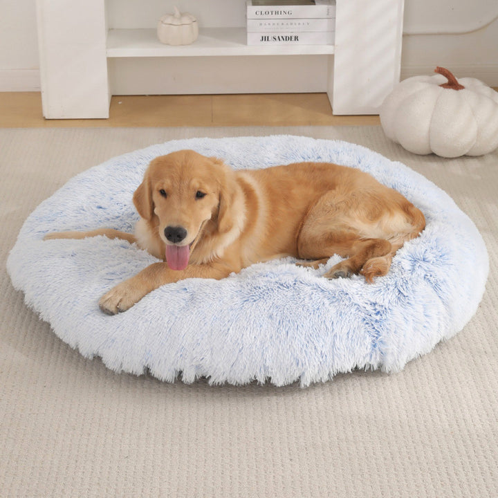 Round Plush Pet Bed Warm Sleeping Mat House