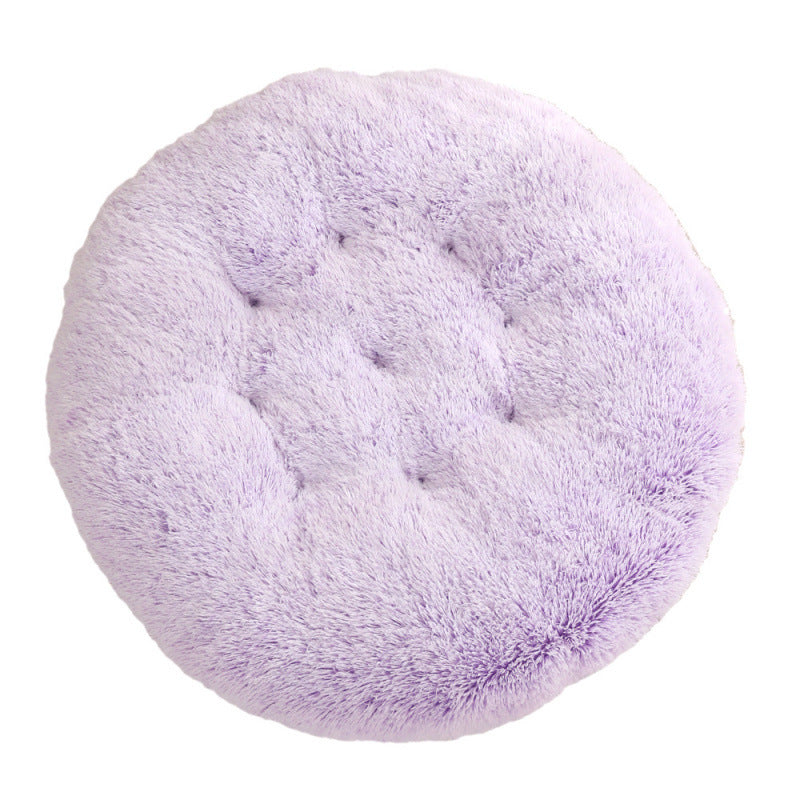 Round Plush Pet Bed Warm Sleeping Mat House