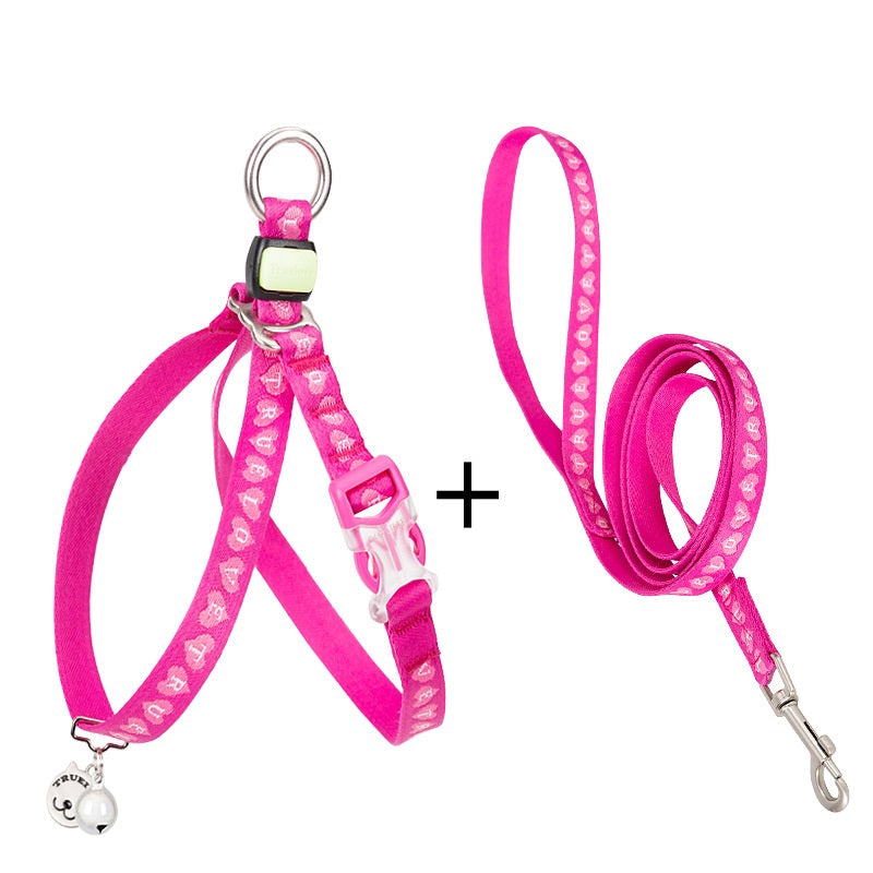 Pet Bell Chest Strap Vest Leash Rope Harness