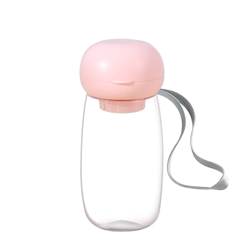 Portable Pet Water Bottle Travel Drinking Bowl With Lanyard
