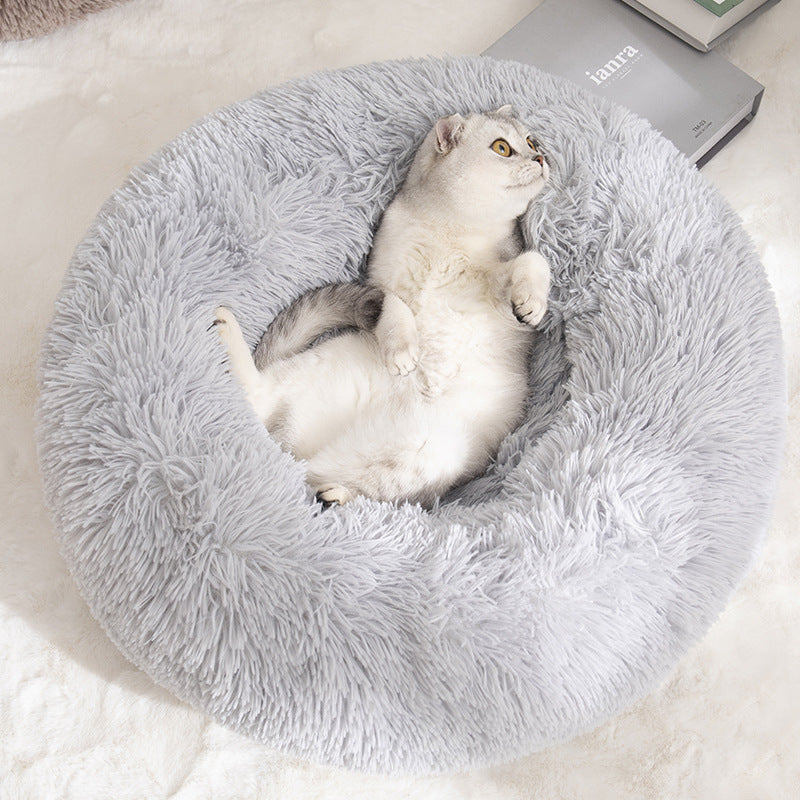 Round Cotton Pet Winter Warm Sleeping Bed Cozy Kennel Nest
