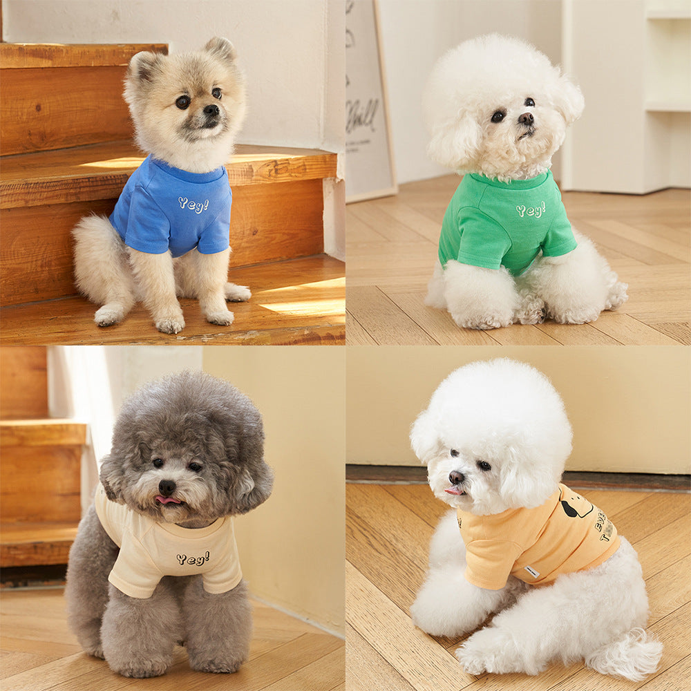 Korean Style Cotton Printed Short Sleeve Pet T-Shirt