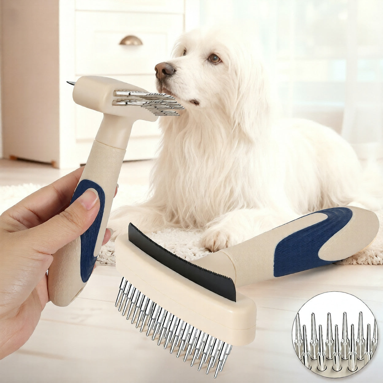 Pet Grooming Brush Hair Removal Detangling Tool
