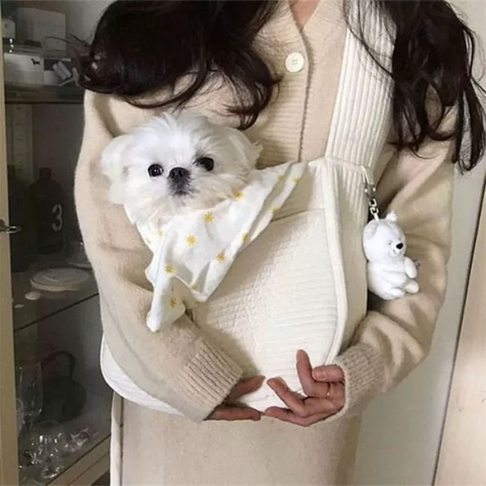 Pet Carrier Canvas Shoulder Travel Tote Breathable Bag