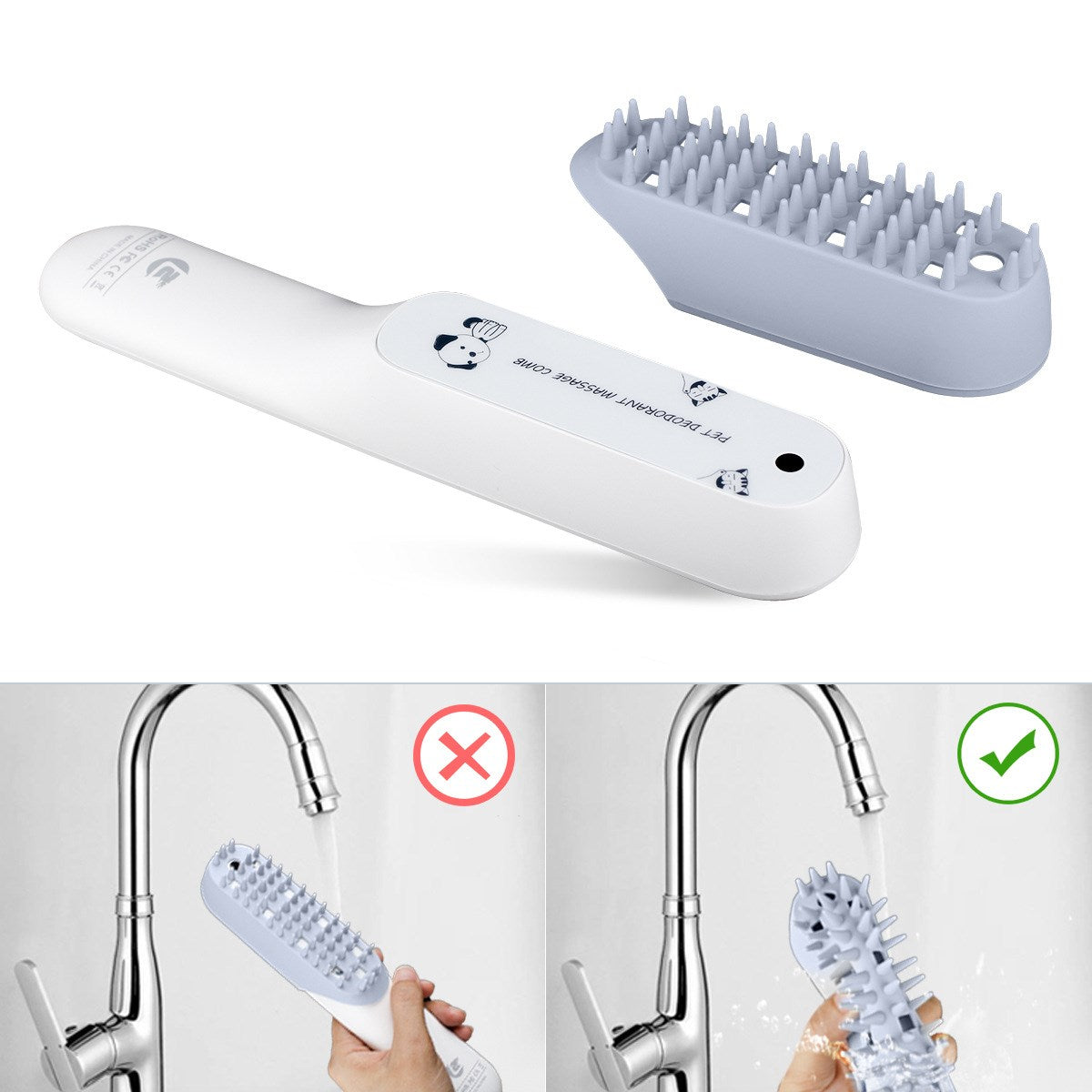 Silicone Pet Massage Grooming Brush Fur Cleaning Comb Tool