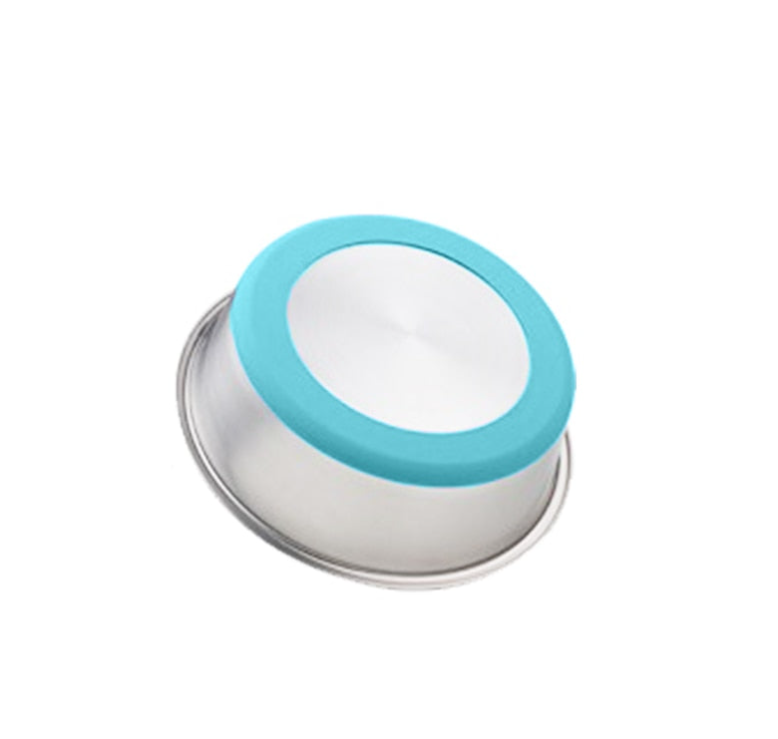 Silicone Stainless Steel Pet Feeding Bowl Durable Food Dish