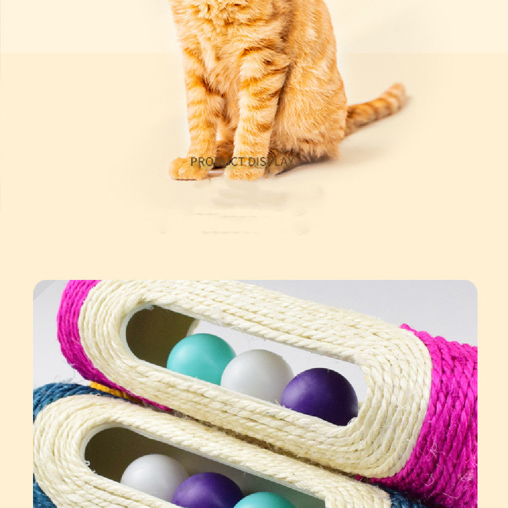 Long Sisal Drum Three Piece Scratch Pet Toy