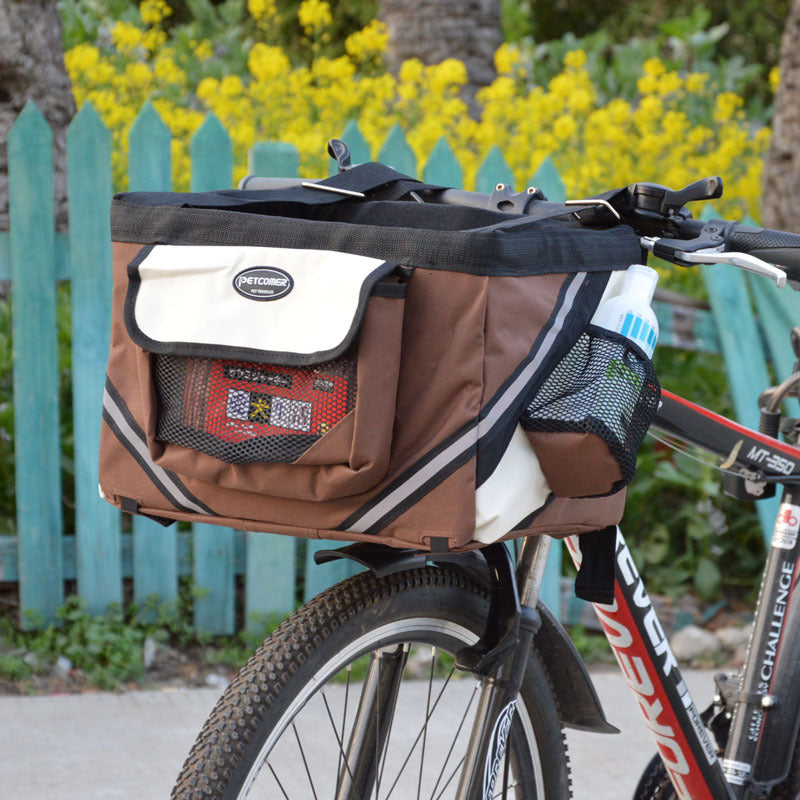 Pet Bicycle Front Carrier Removable Handlebar Basket
