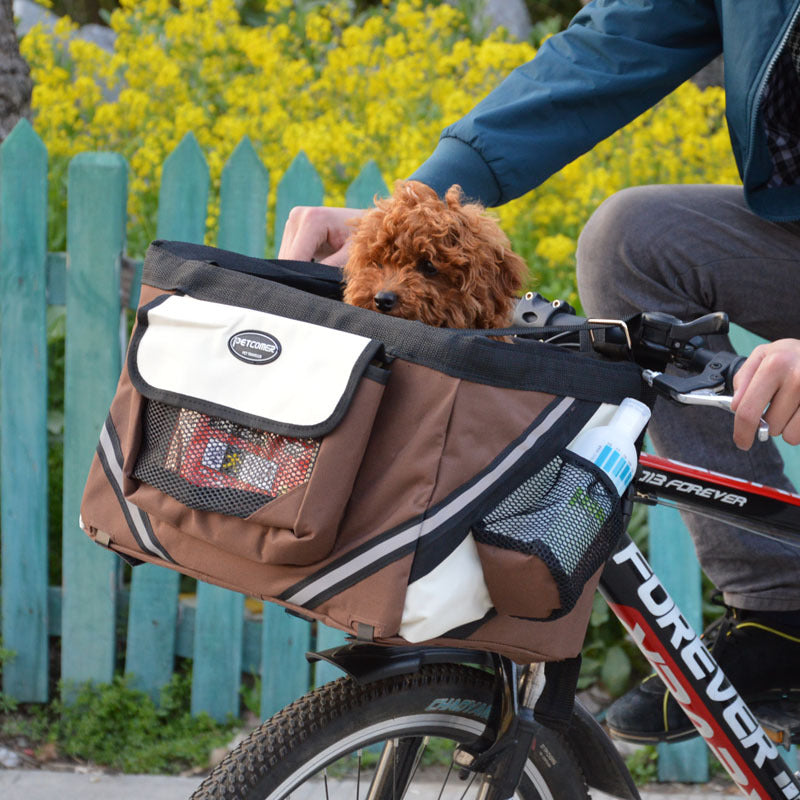 Pet Bicycle Front Carrier Removable Handlebar Basket