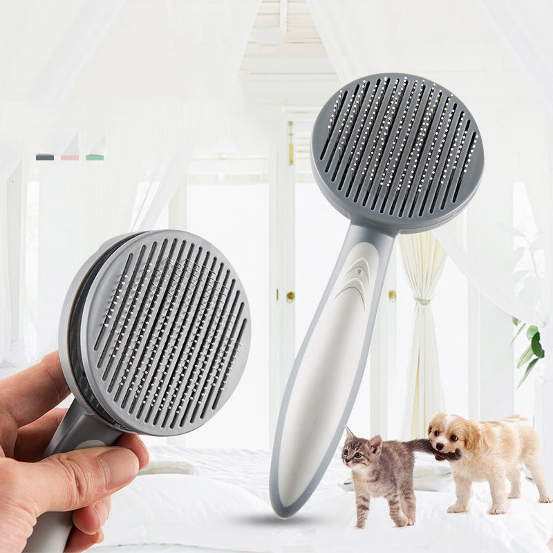 Pet Slicker Grooming Brush Easy Clean Fur Shedding Tool