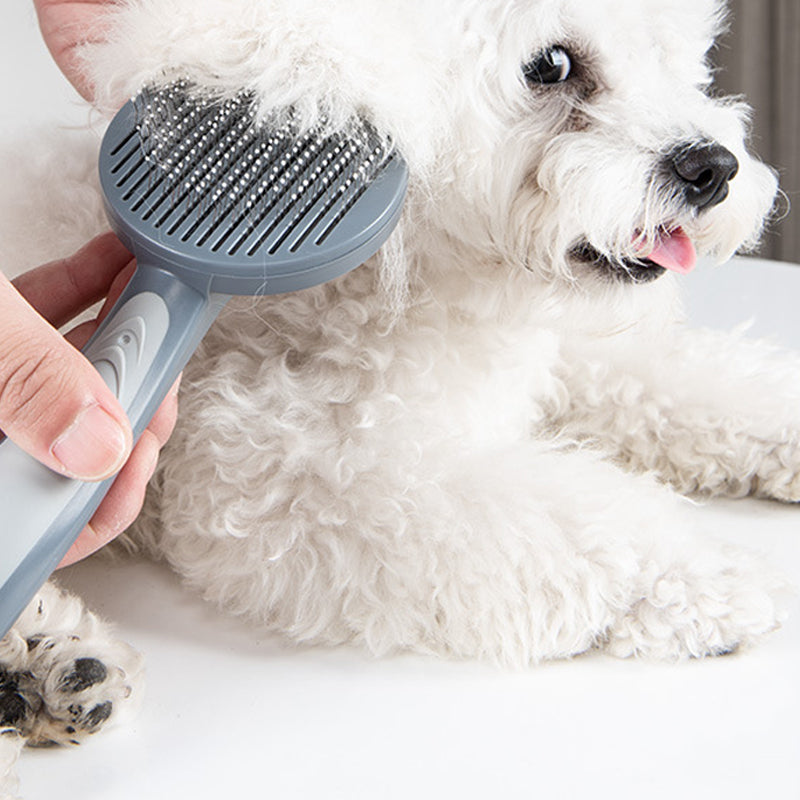 Pet Slicker Grooming Brush Easy Clean Fur Shedding Tool