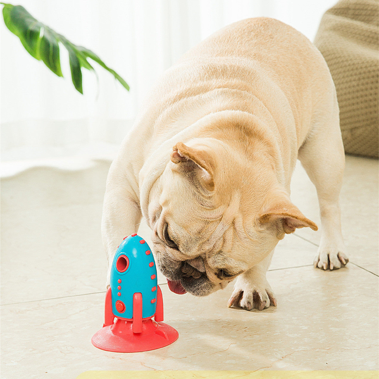 Rocket Shaped Food Dispensing Bite Resistant Pet Toy