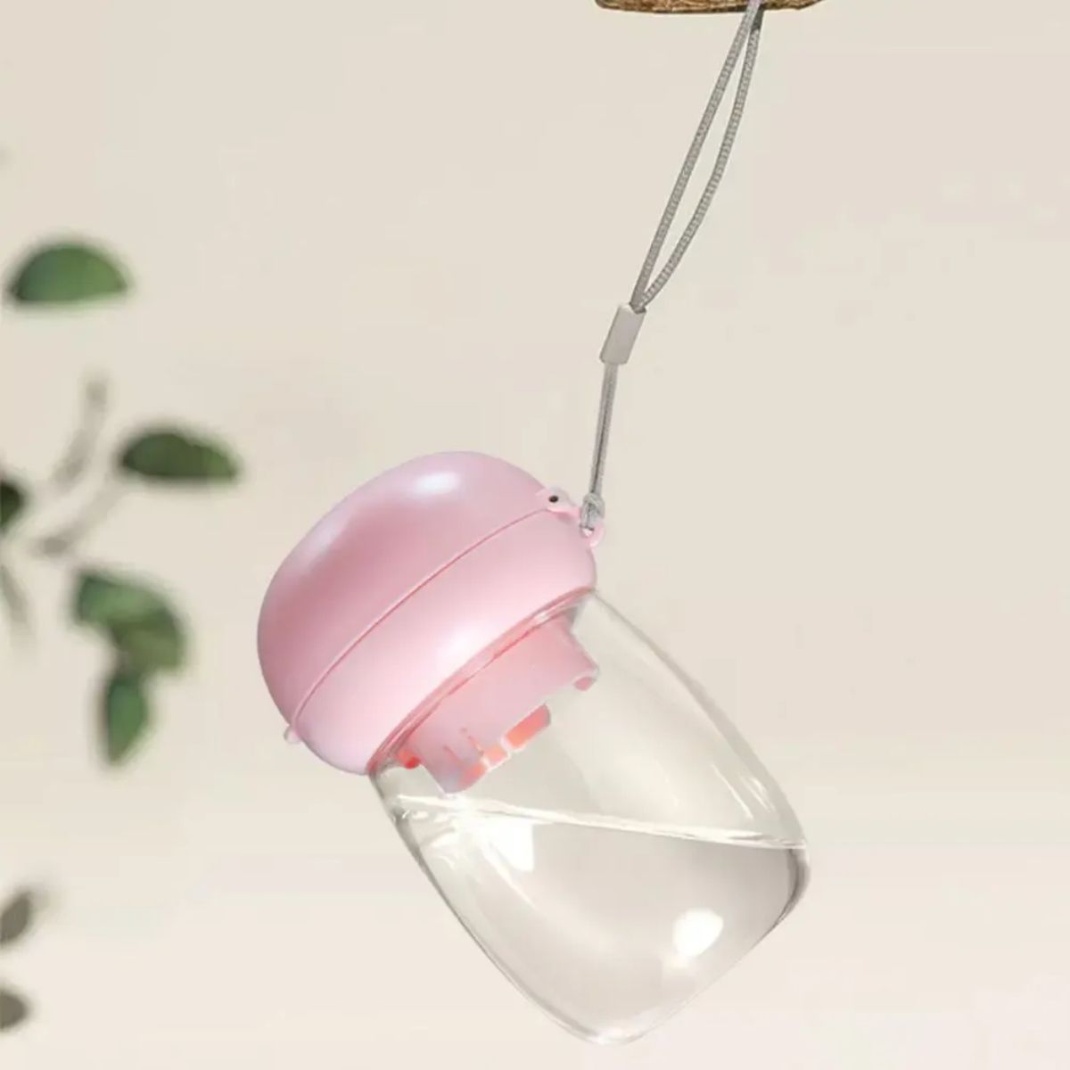 Portable Pet Water Bottle Travel Drinking Bowl With Lanyard