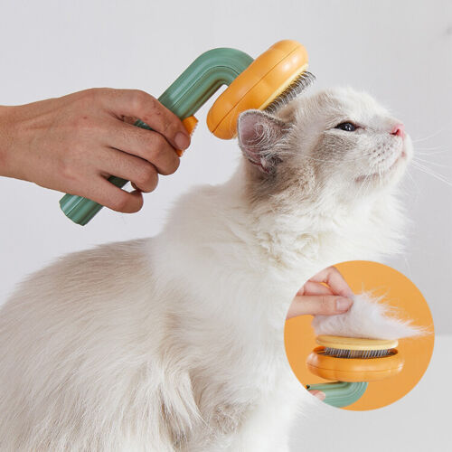 Pumpkin Design Pet Self Cleaning Grooming Slicker Brush