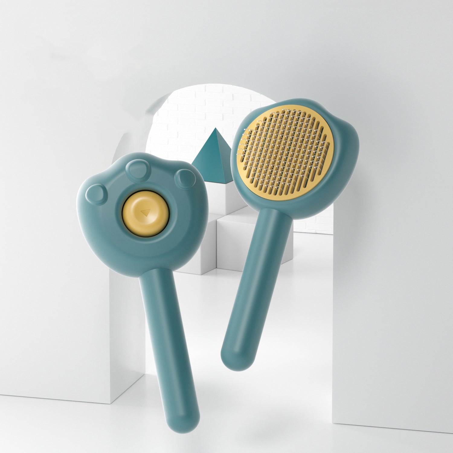 Self Cleaning Pet Grooming Comb Hair Removal Brush Cute Handle