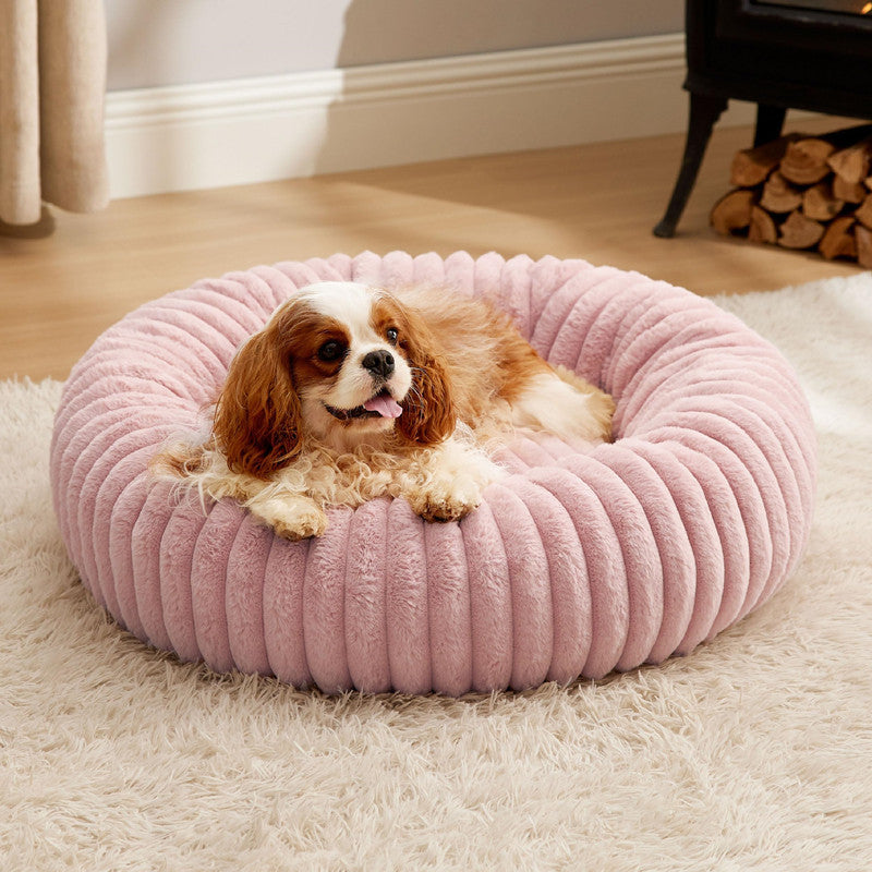 Pet Bed Plush Round Warm Mat Winter Sleeping House
