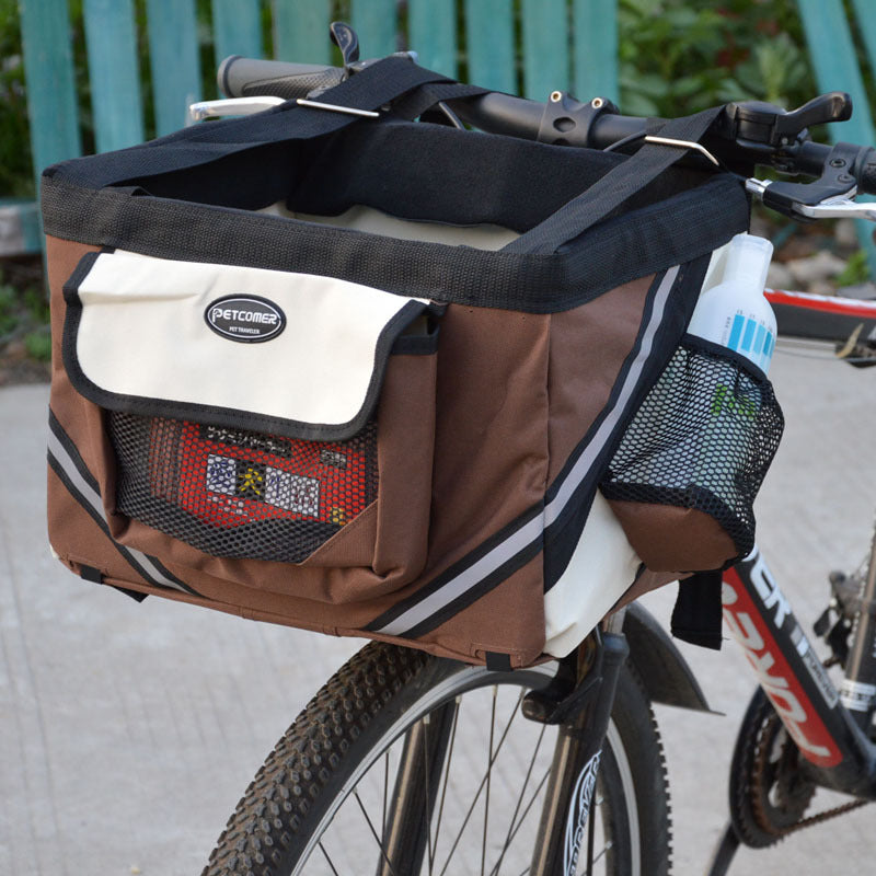 Pet Bicycle Front Carrier Removable Handlebar Basket