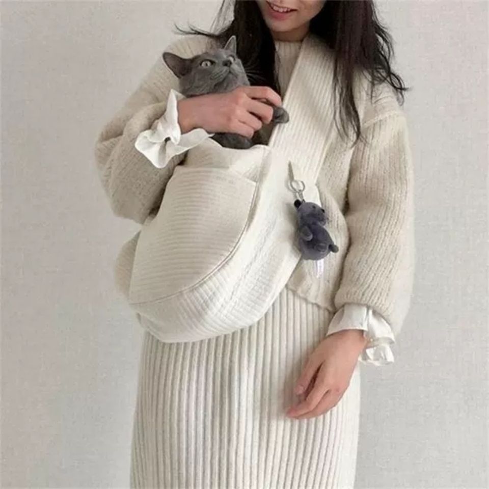 Pet Carrier Canvas Shoulder Travel Tote Breathable Bag