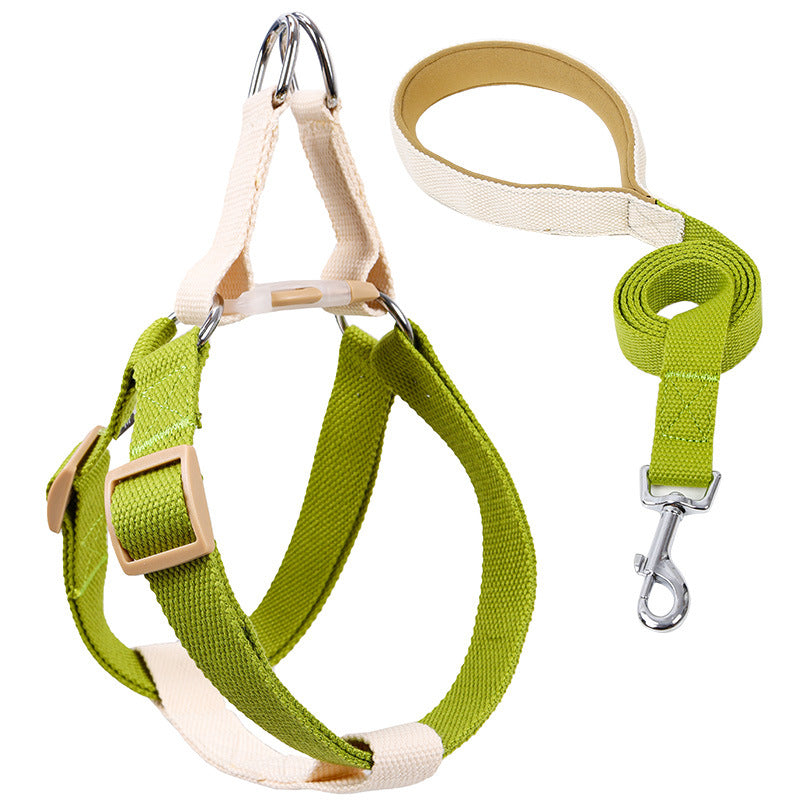 Color Drawstring Pet Vest Style Harness Leash Adjustable Walking Lead
