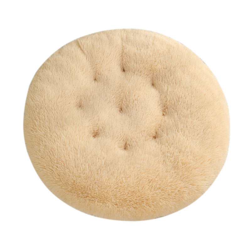 Round Plush Pet Bed Warm Sleeping Mat House