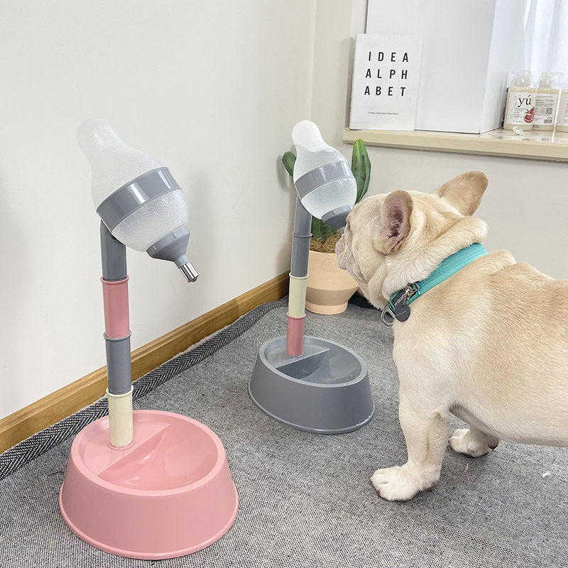 Adjustable Height Pet Water Dispenser Fountain Stand Bowl