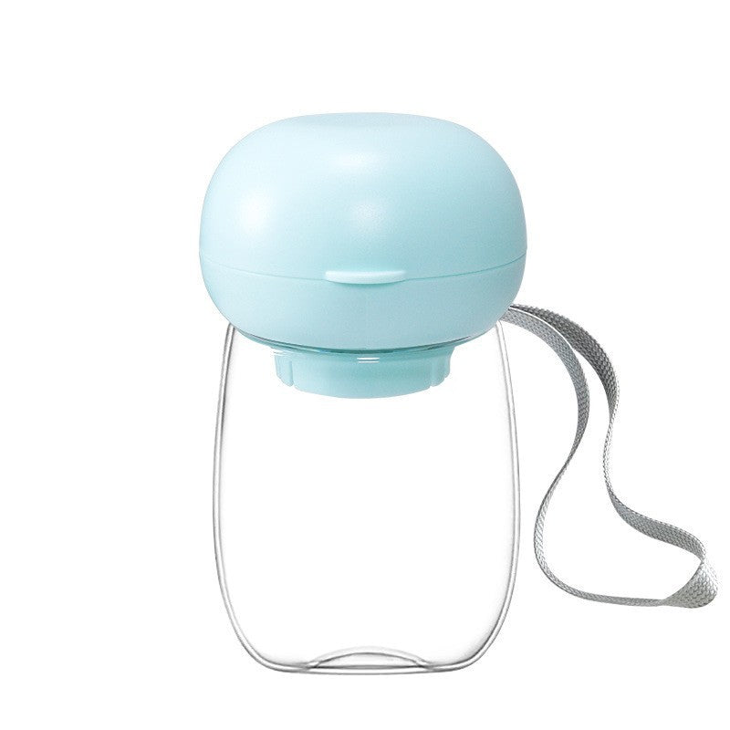 Portable Pet Water Bottle Travel Drinking Bowl With Lanyard