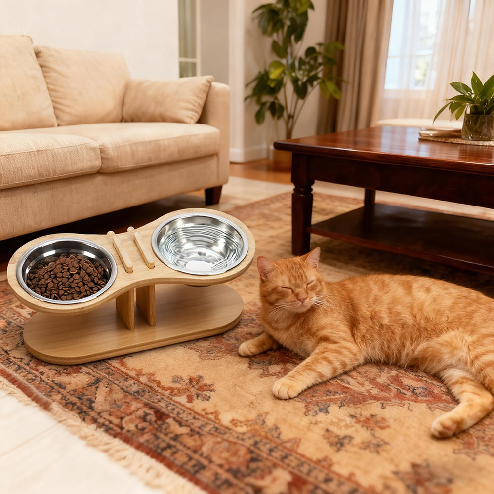 Pet Adjustable Tilted Feeding Bowl Stand