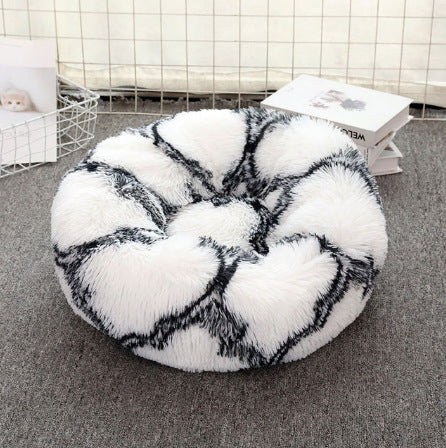 Soft Thick Plush Round Pet Bed Cozy Sleeping Nest