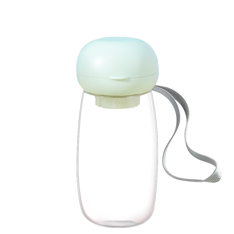 Portable Pet Water Bottle Travel Drinking Bowl With Lanyard
