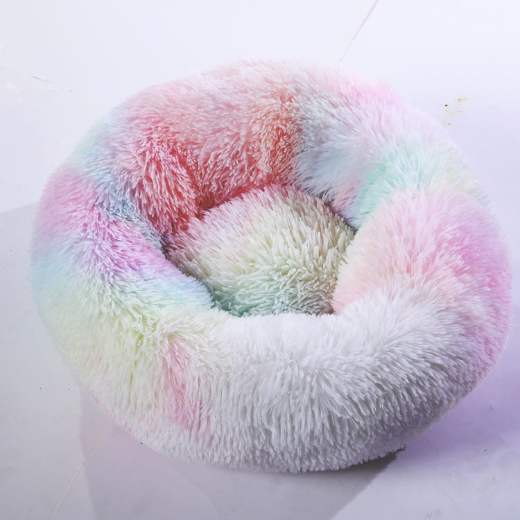 Round Cotton Pet Winter Warm Sleeping Bed Cozy Kennel Nest