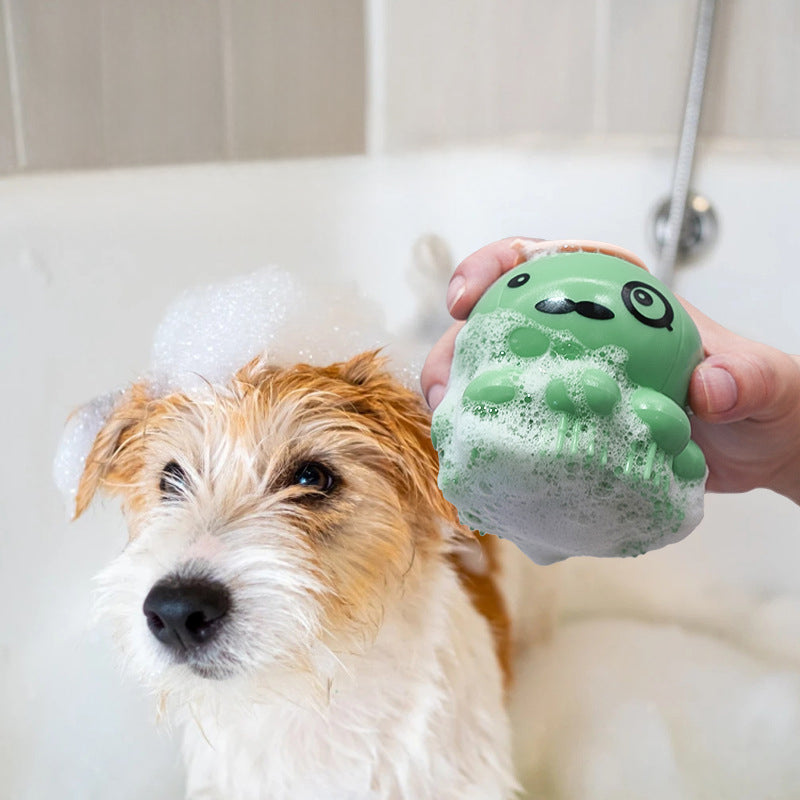 Silicone Body Wash Bath Massage Grooming Pet Brush