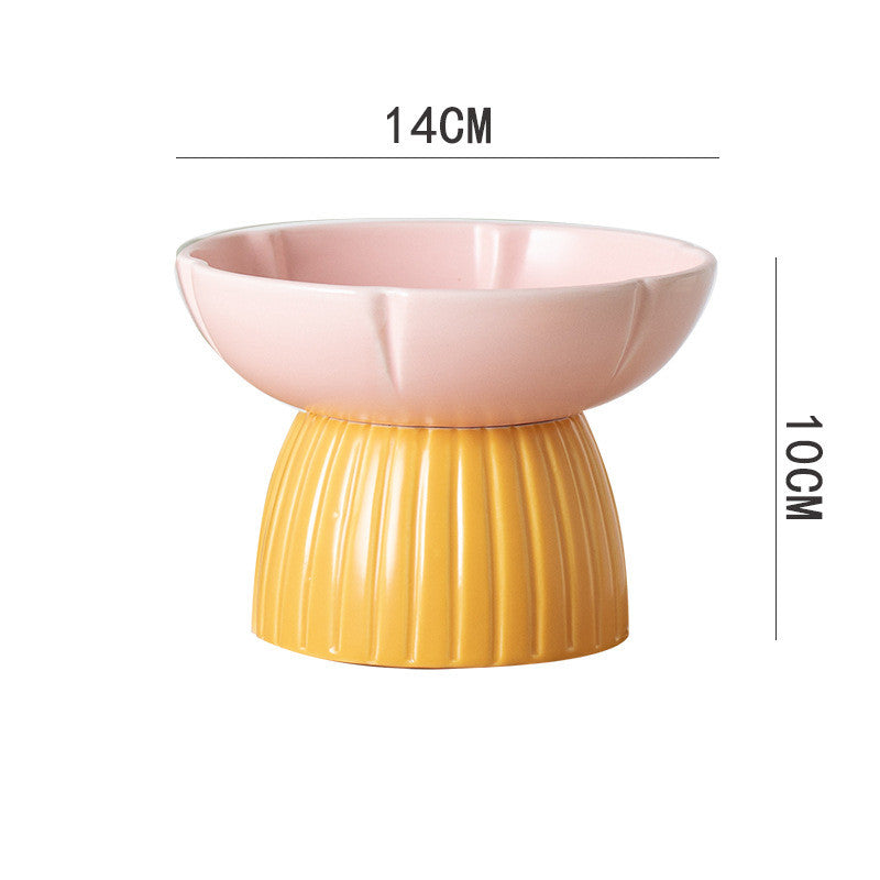 Macaron Color Ceramic Pet Feeding Bowl Food Dish