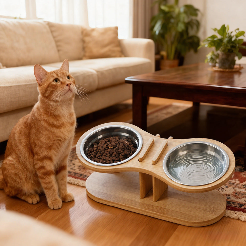 Pet Adjustable Tilted Feeding Bowl Stand