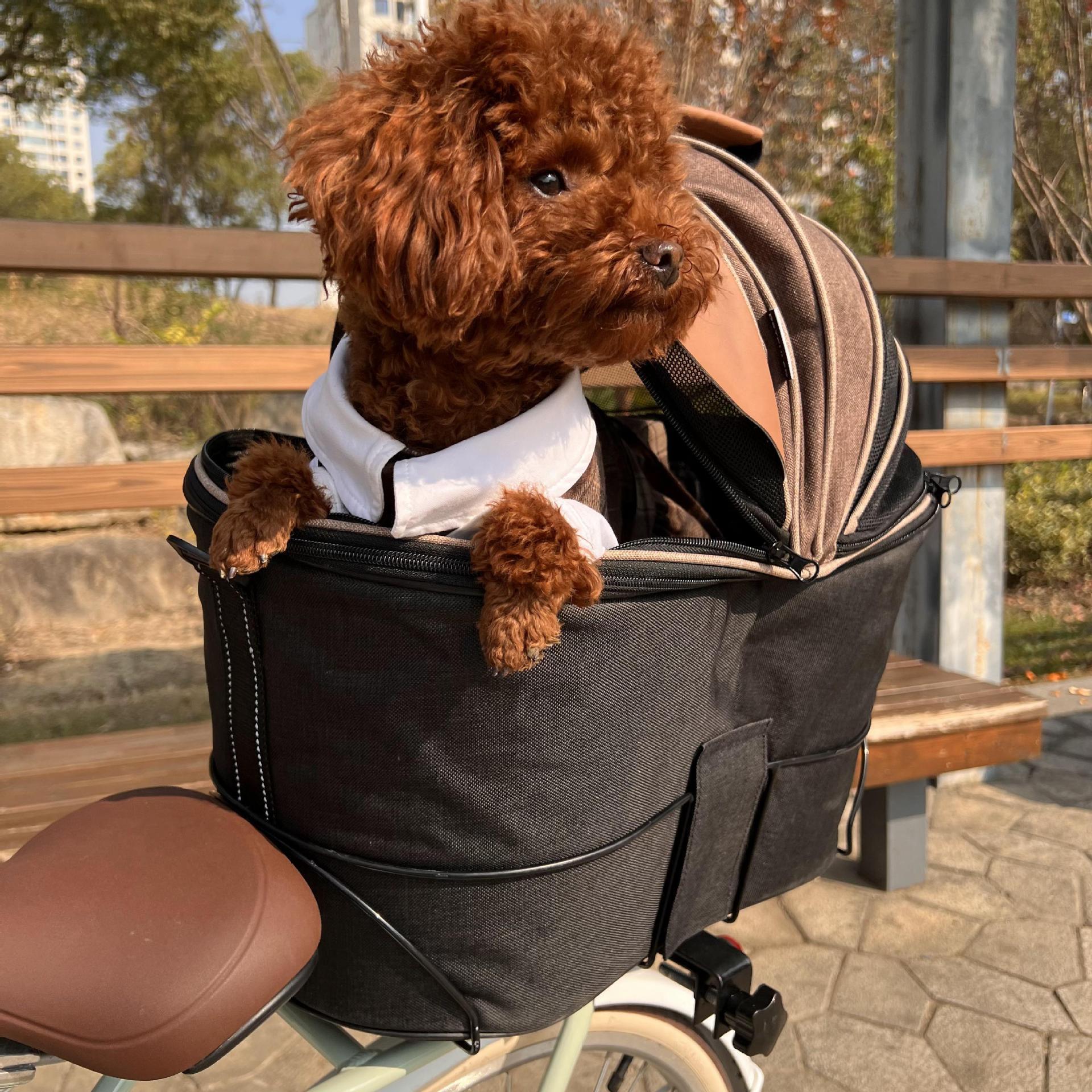 Foldable Pet Canvas Rear Seat Carrier Bag For Travel