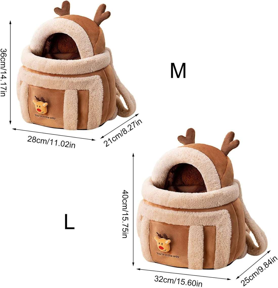 Pet Carrier Backpack Winter Plush Travel Bag