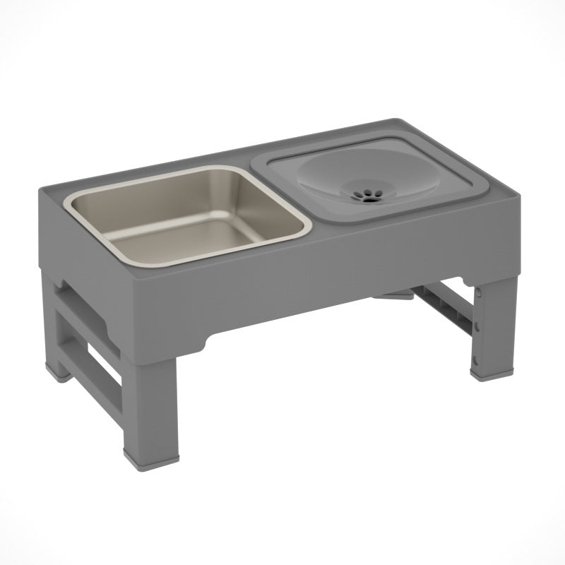 Adjustable Height Pet Double Bowl Stand Feeder Set