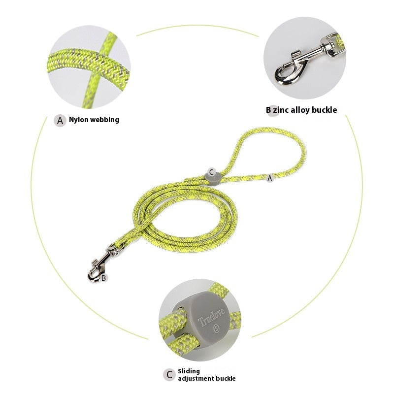 Colorful Adjustable Sliding Pet Leash Durable Comfortable Walking Lead