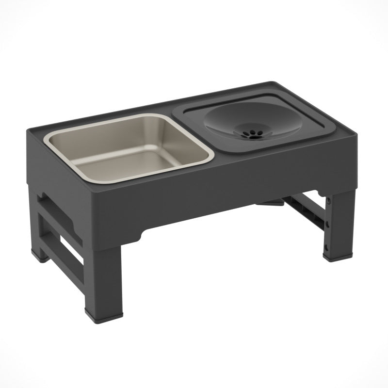 Adjustable Height Pet Double Bowl Stand Feeder Set