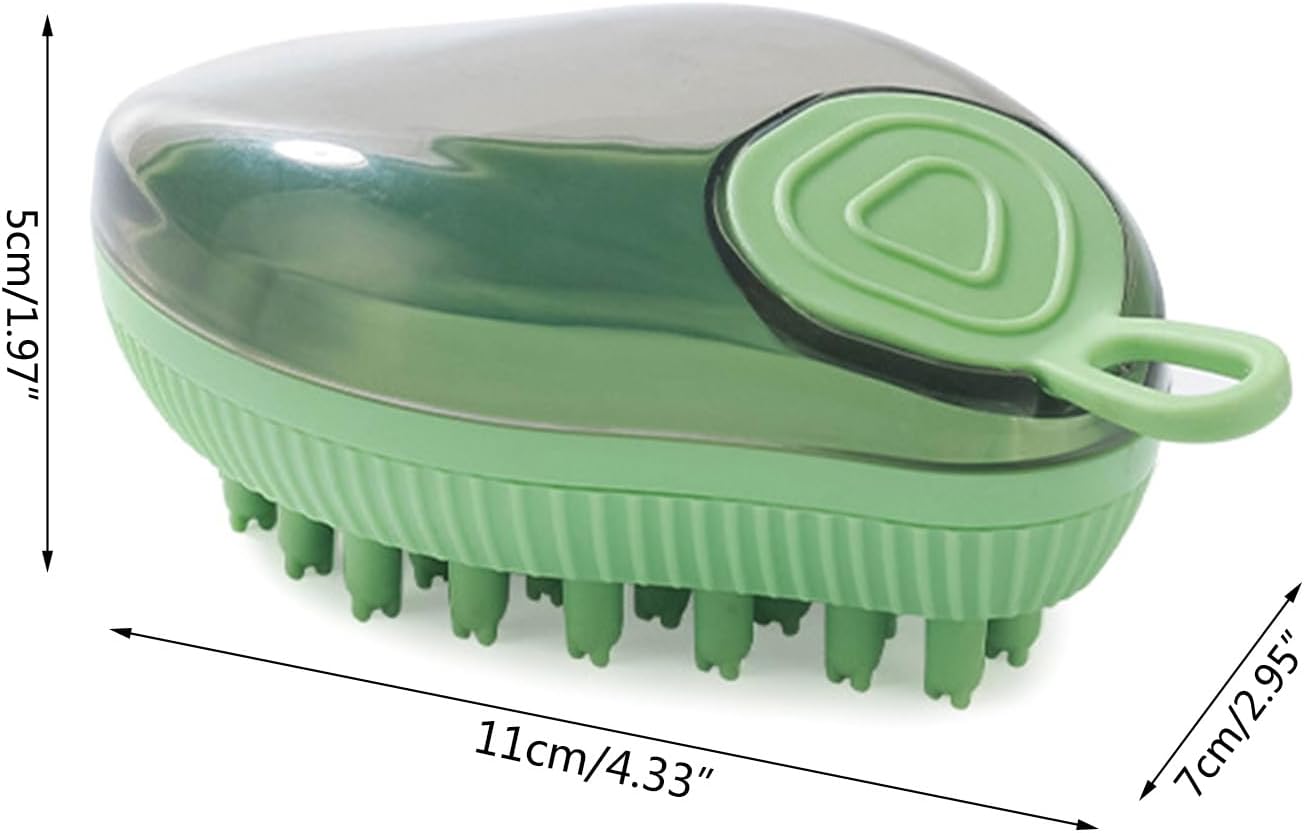 Silicone Soap Dispenser Bath Massage Grooming Pet Brush