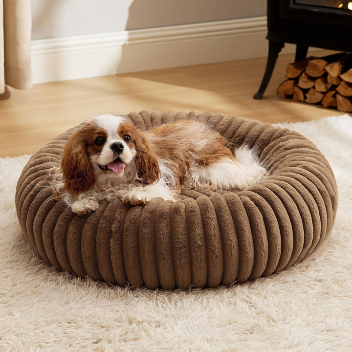 Pet Bed Plush Round Warm Mat Winter Sleeping House