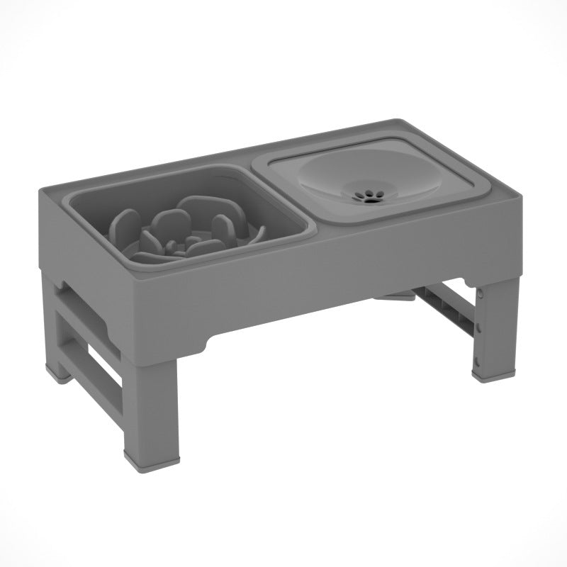 Adjustable Height Pet Double Bowl Stand Feeder Set