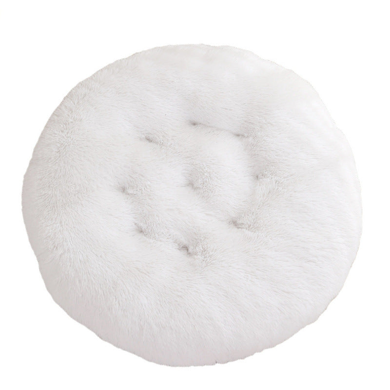 Round Plush Pet Bed Warm Sleeping Mat House