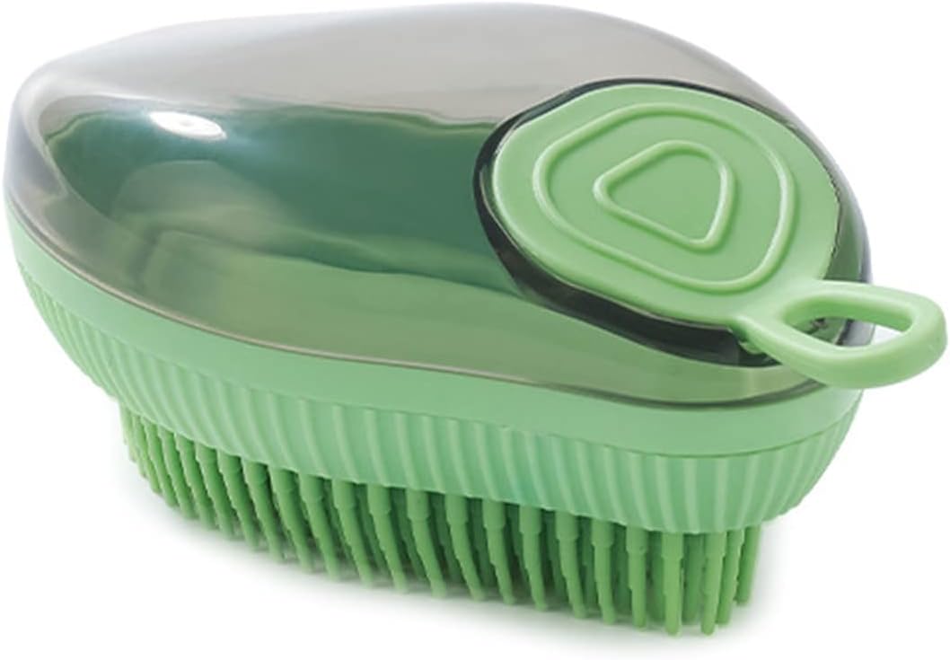 Silicone Soap Dispenser Bath Massage Grooming Pet Brush
