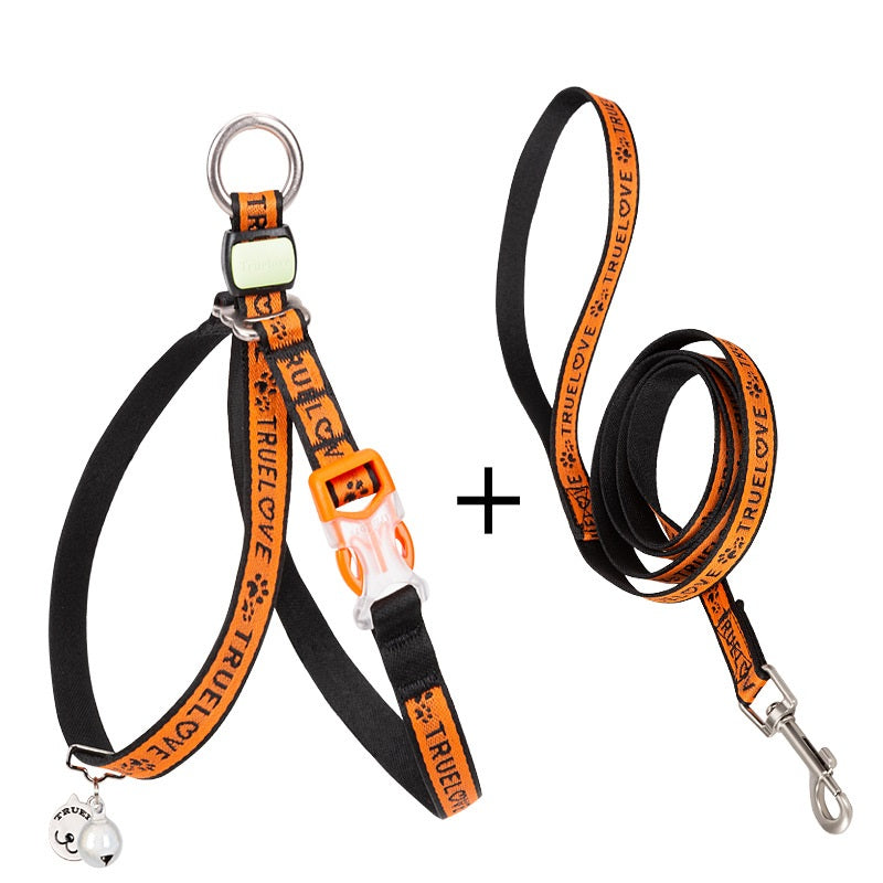 Pet Bell Chest Strap Vest Leash Rope Harness