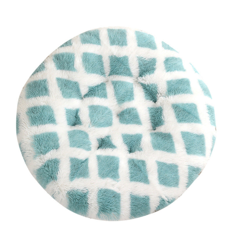 Round Plush Pet Bed Warm Sleeping Mat House