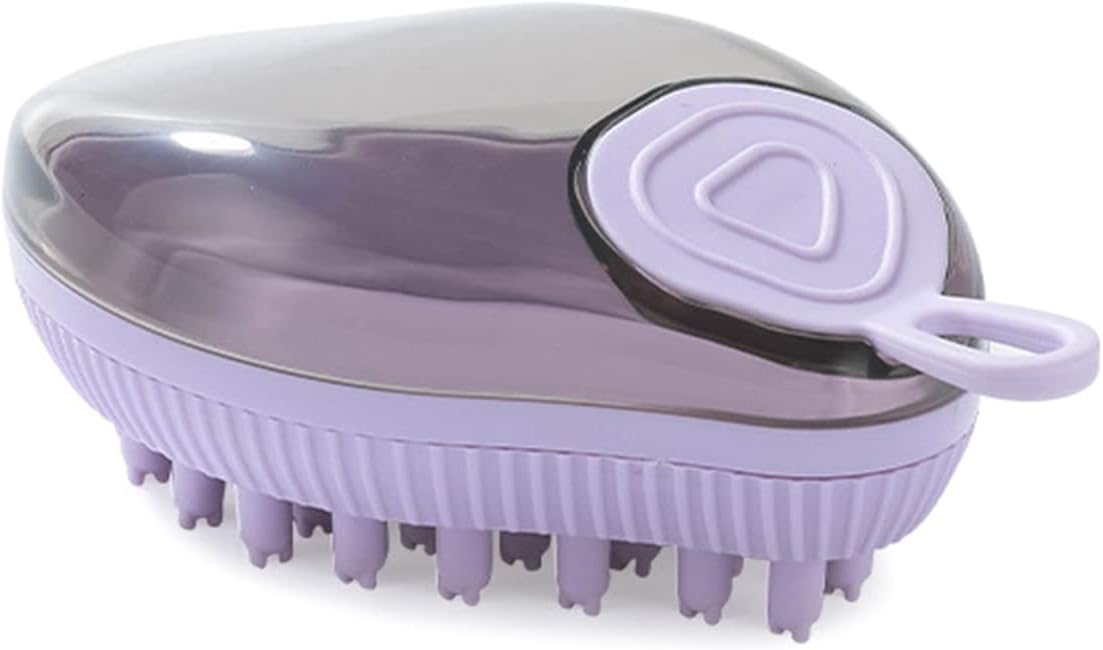 Silicone Soap Dispenser Bath Massage Grooming Pet Brush