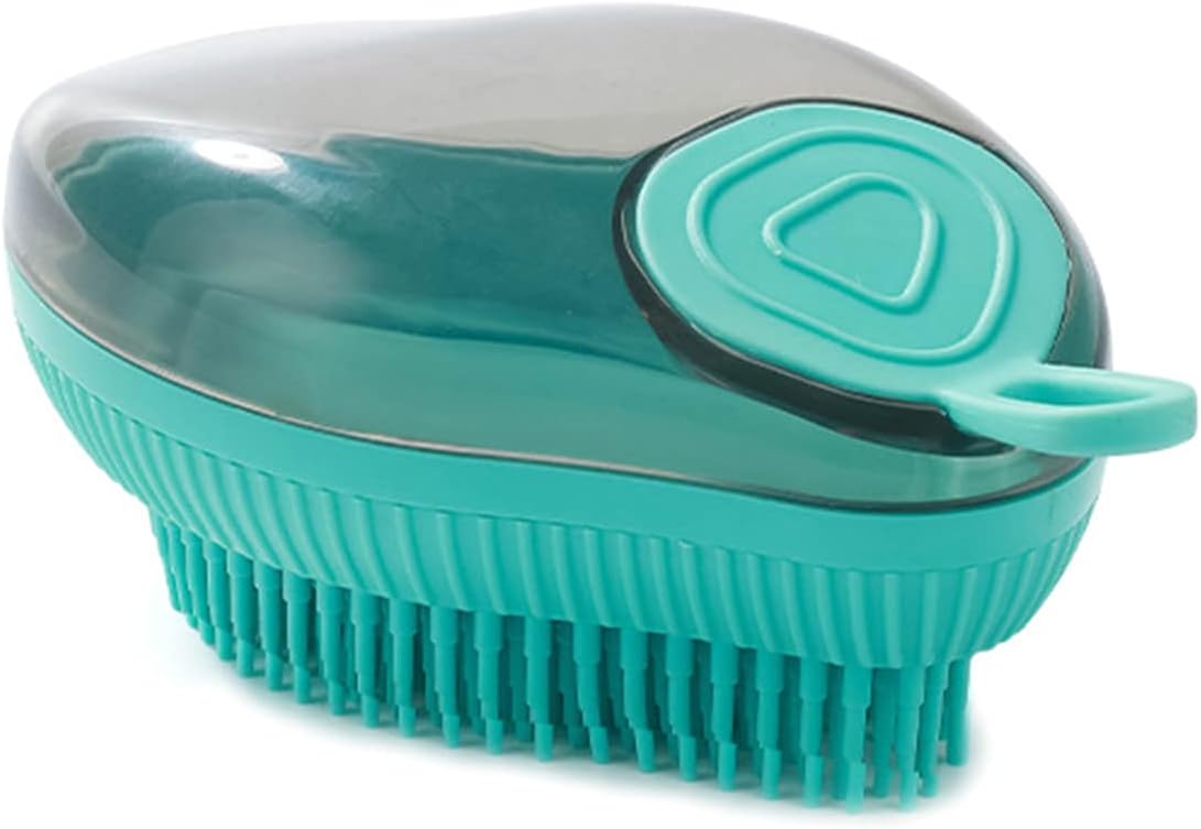 Silicone Soap Dispenser Bath Massage Grooming Pet Brush