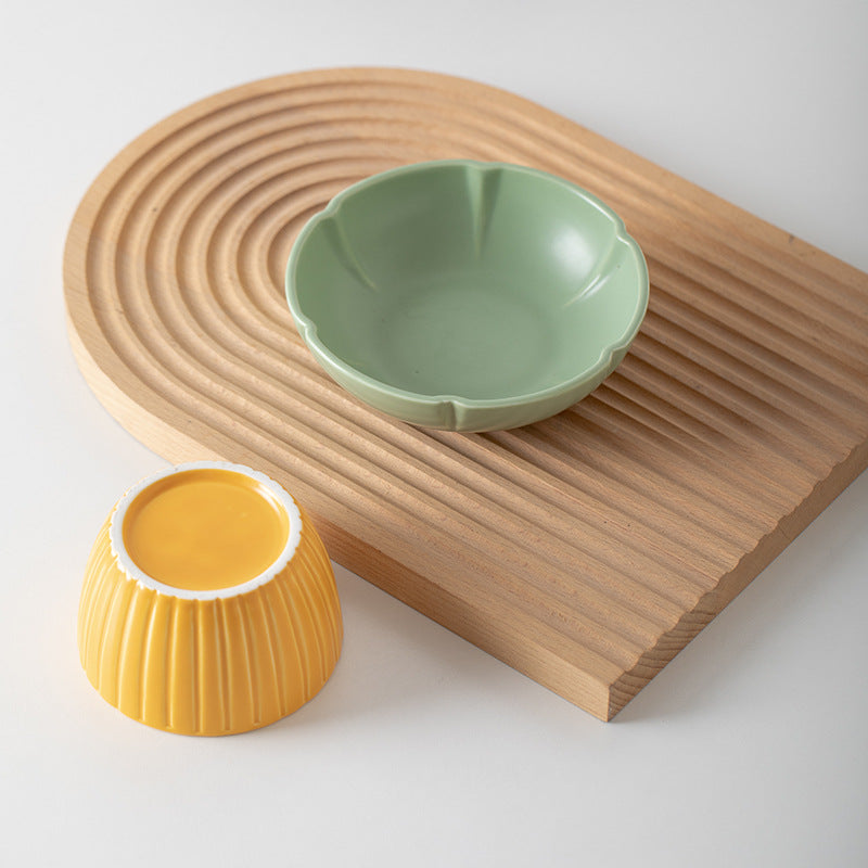 Macaron Color Ceramic Pet Feeding Bowl Food Dish