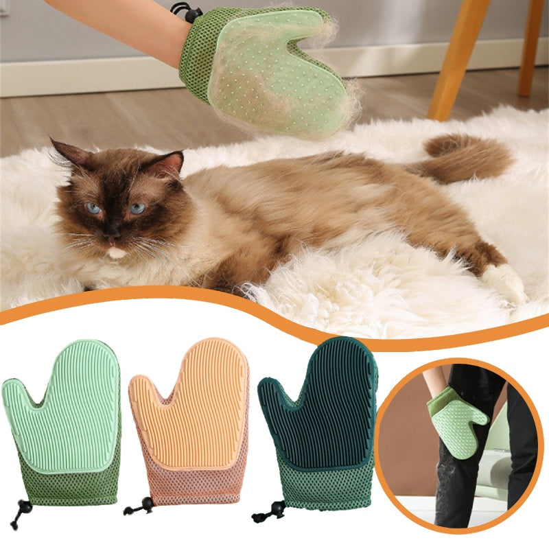 Pet Grooming Fur Removal Glove Shedding Brush Cleaning Mitt