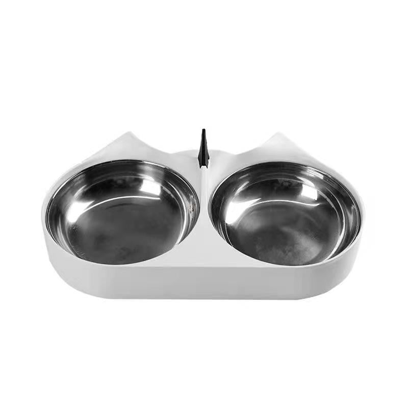 Capsule Style Automatic Pet Feeder Double Bowl System